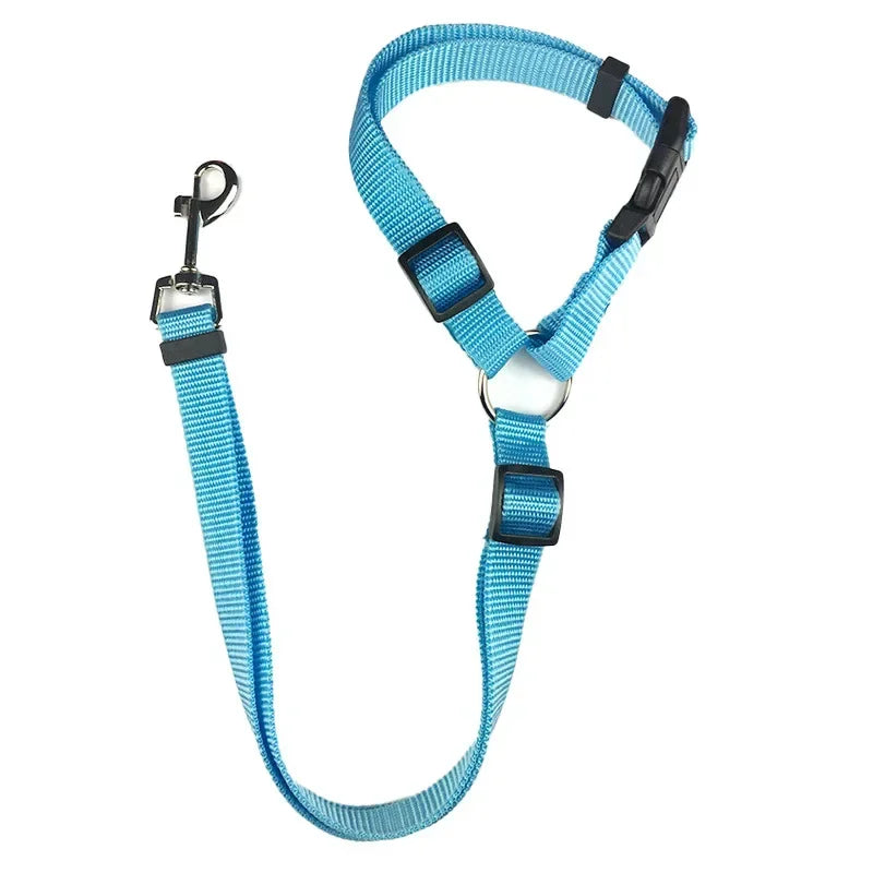 Two-In-One Pet Car Seat Belt Nylon Dogs Harness Collar