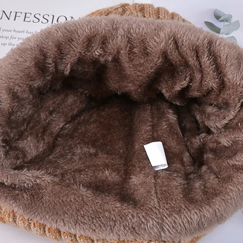 3Pcs Children Winter Hat Scarf Gloves Set Knitted Kids Beanie Scarves Non Slip Telefingers Gloves Child Cap for Girls Boys 4-10Y